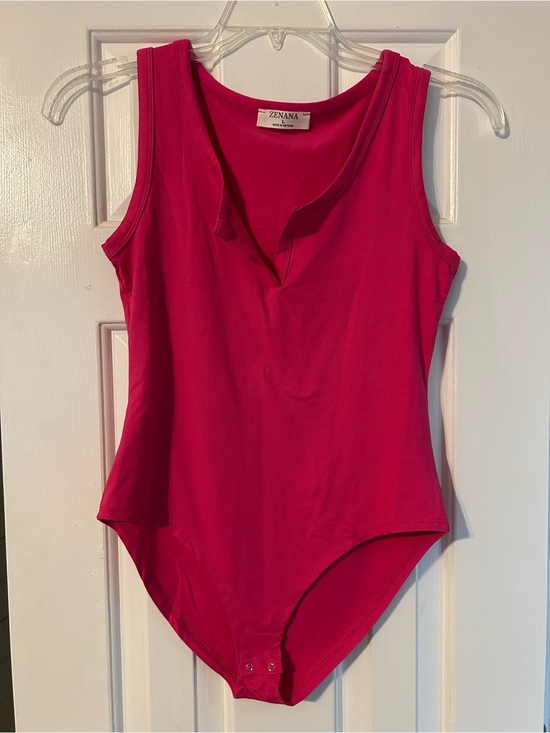 Zenana Outfitters Other - Zenana Outfitters Hot Pink Sleeveless Bodysuit